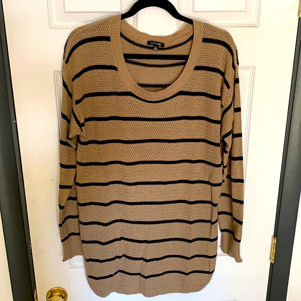 Tan/Black Striped Sweater